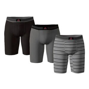 Reebok Men's‎ Performance 9” inseam Boxer Brief 3 Pack Featherweight 2XL 44-46